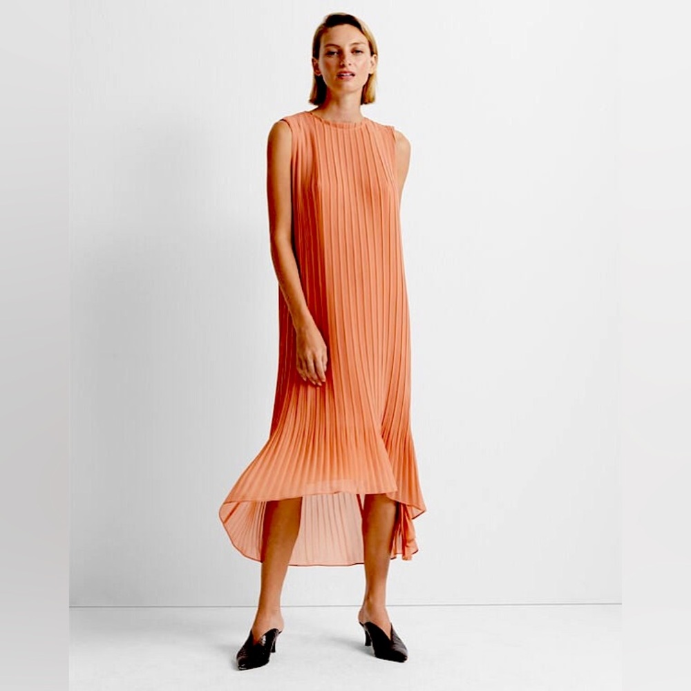 NWT Club Monaco Pleated High Low Dress